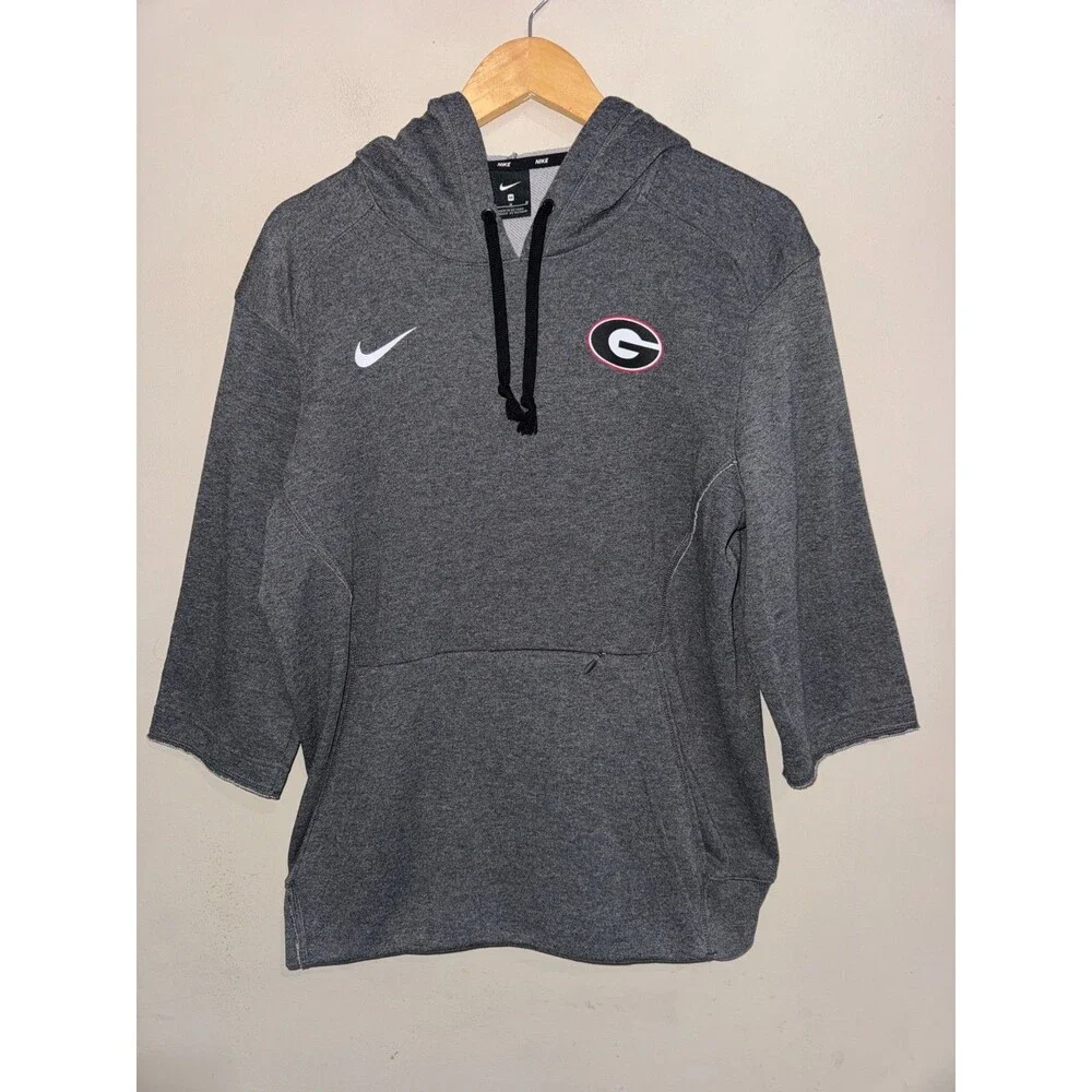 Nike NCAA Georgia Bulldogs Dawgs Baseball Team Issued PE 3/4 Sleeve Hoodie Men M
